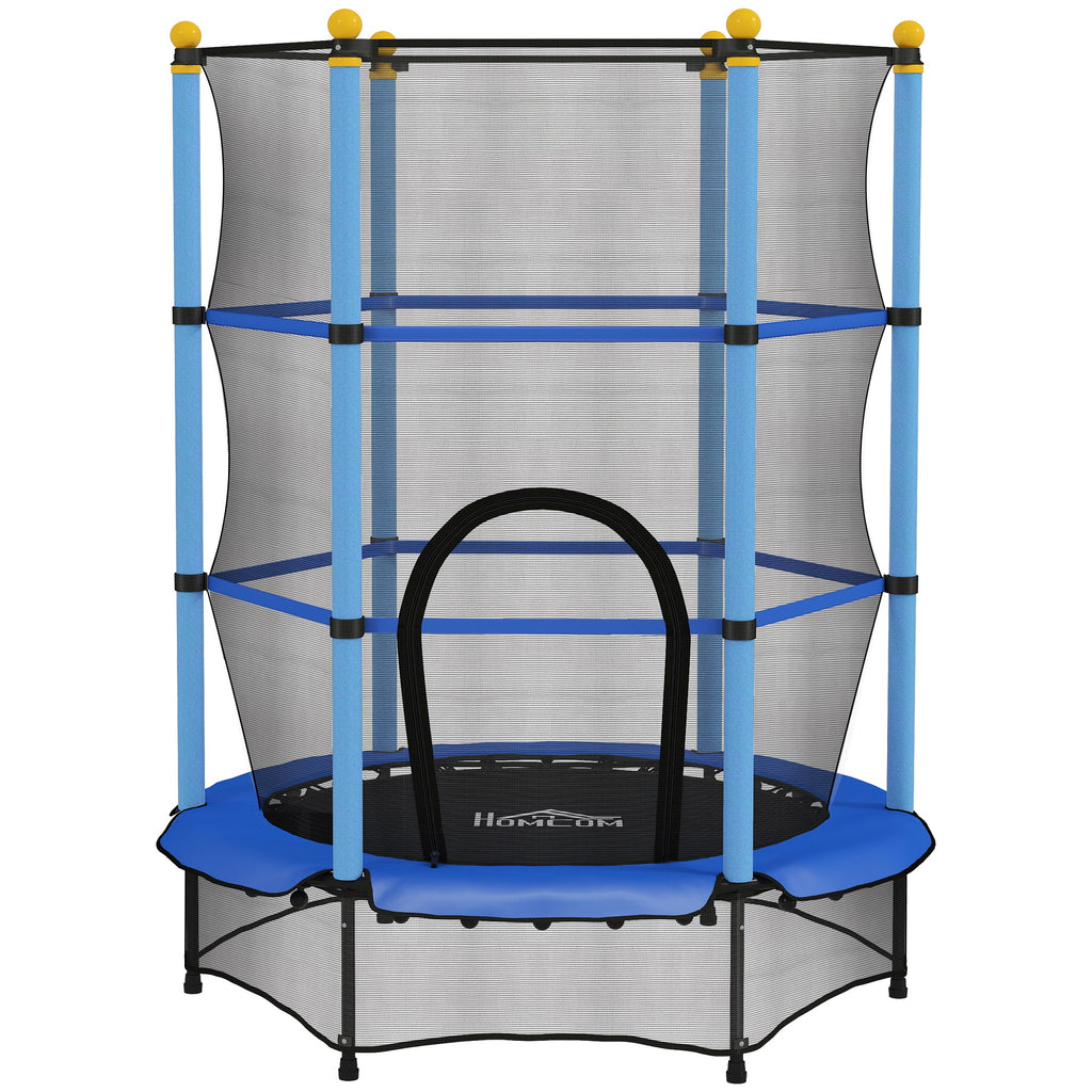 Trampoline Enfant Ø1,40 m avec Filet de Sécurité et Porte Zippée - Bleu | Magi Jouets