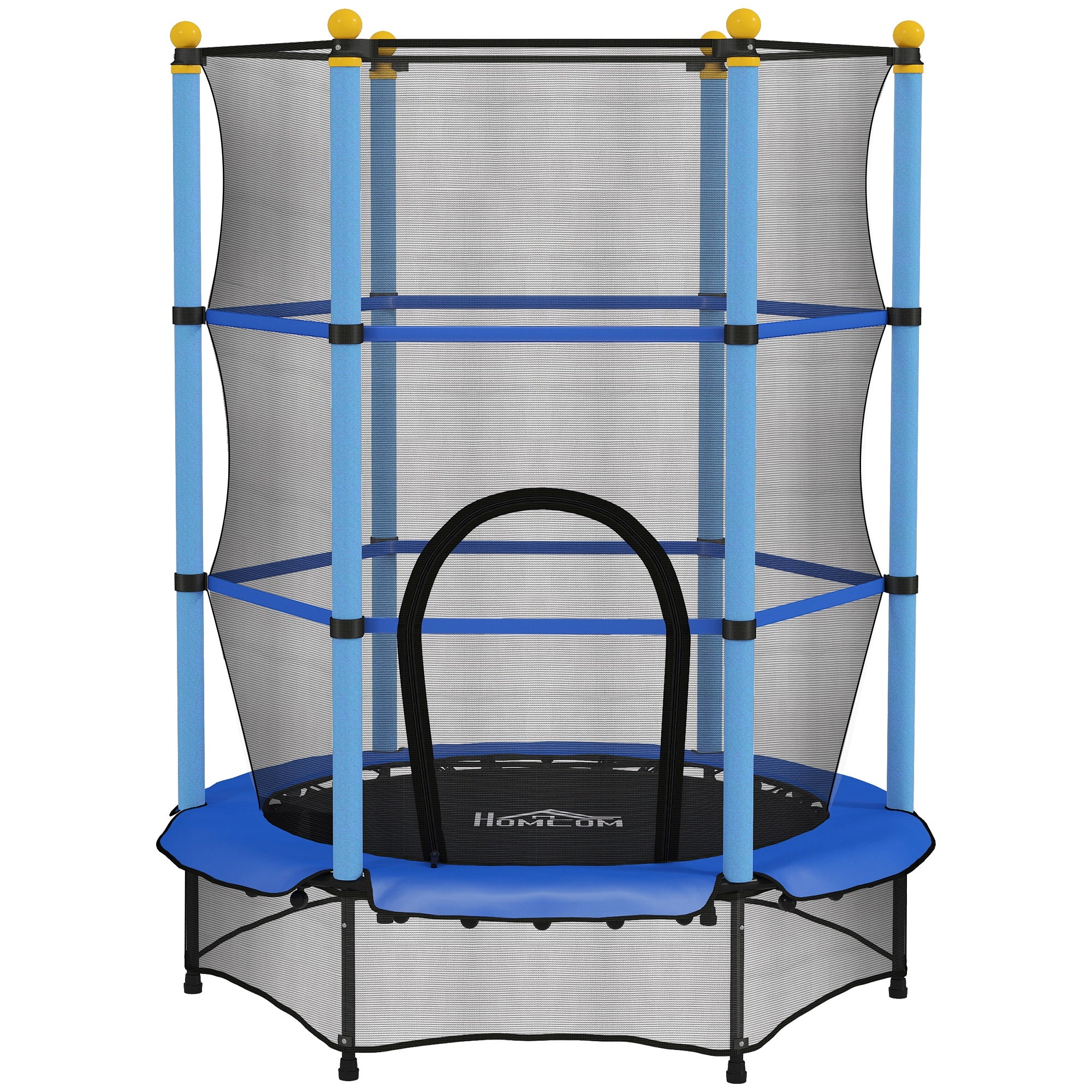Trampoline Enfant Ø1,40 m avec Filet de Sécurité et Porte Zippée - Bleu | Magi Jouets
