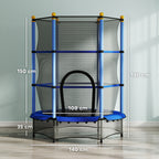 Trampoline Enfant Ø1,40 m avec Filet de Sécurité et Porte Zippée - Bleu | Magi Jouets