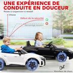 Voiture électrique enfant 12 V - véhicule électrique avec télécommande parentale fournie - V. Max. 5 Km/h - effets sonores, lumineux - Audi RS E-tron GT noir