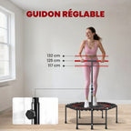 Trampoline de Fitness 114 cm avec Cordes Élastiques et Poignée Réglable - Rouge | Magi Jouets