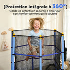 Trampoline Enfant Ø1,63 m avec Filet de Sécurité et Porte Zippée - Bleu | Magi Jouets