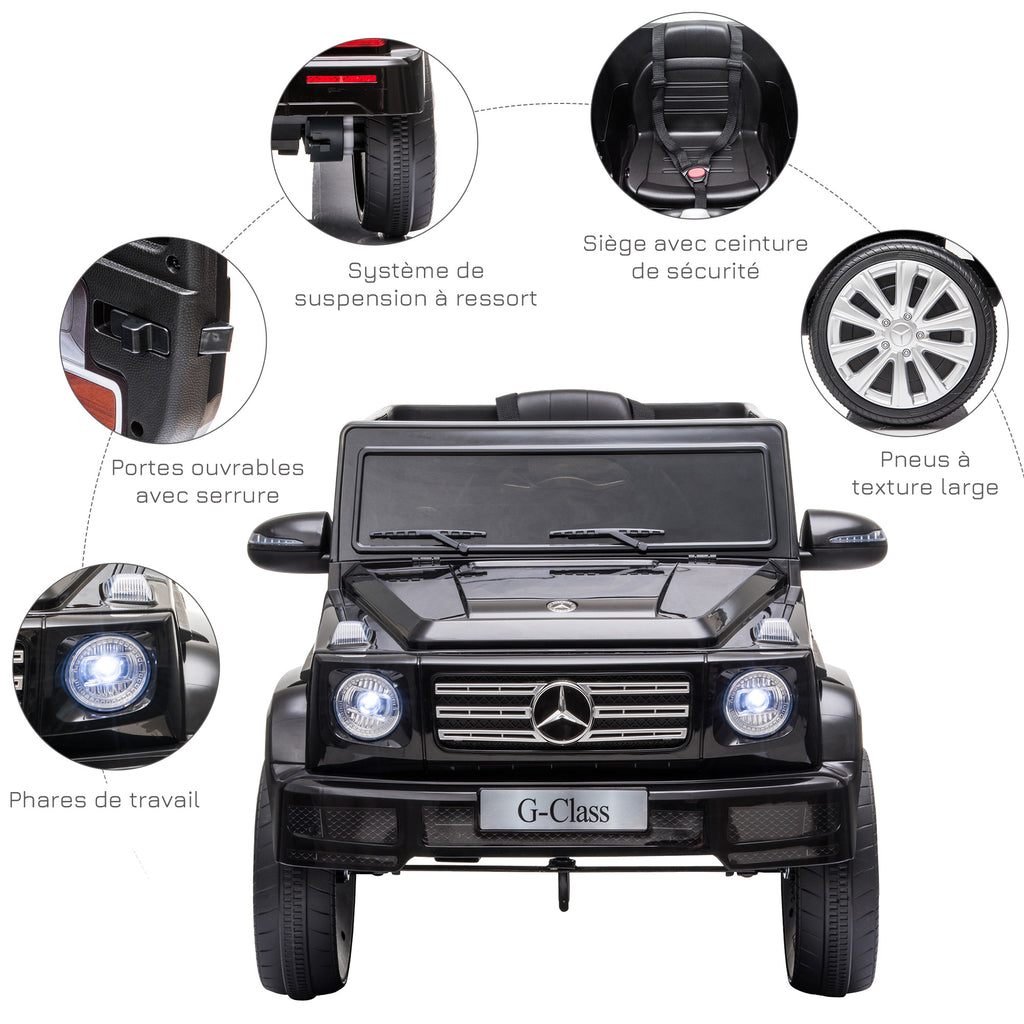 Voiture véhicule électrique enfant licence officielle Mercedes 12 V télécommande parentale, V. Max. 5 Km/h - noir