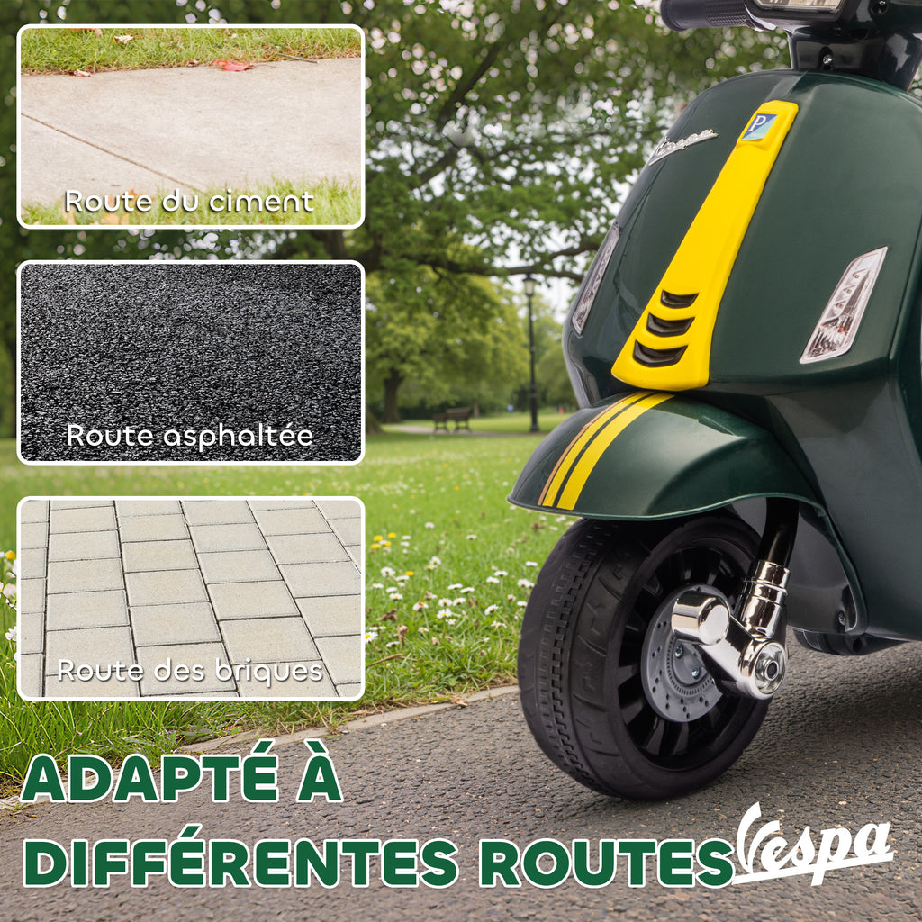 Moto Électrique Enfant 6V avec Roues d'Apprentissage, 2-4 Ans, 71x37x52 cm - Vert Foncé | Magi Jouets