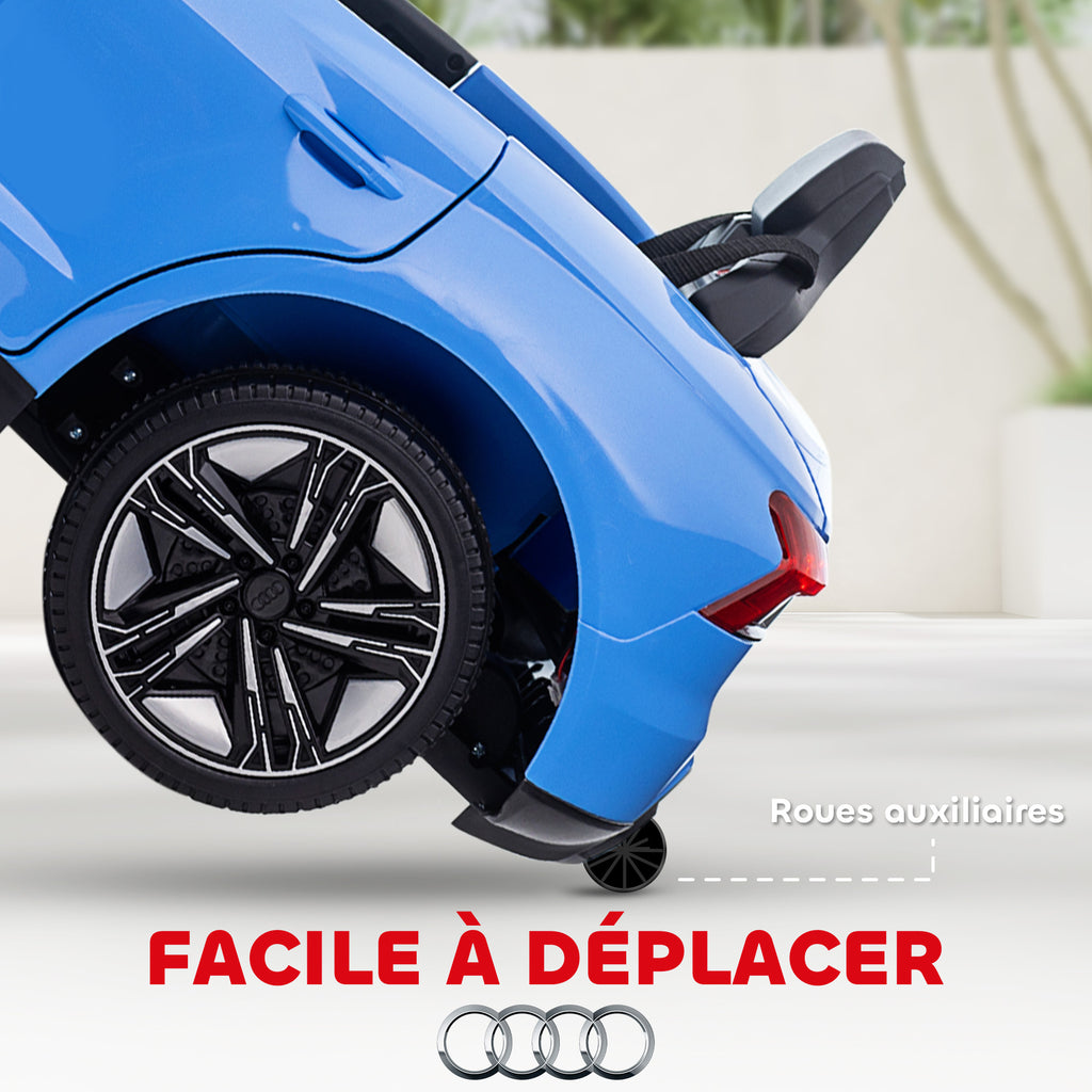 Voiture électrique enfant 12 V - véhicule électrique avec télécommande parentale fournie - V. Max. 5 Km/h - effets sonores, lumineux - Audi RS E-tron GT bleu