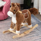 Cheval à Bascule Selle Confort en Bois de Peuplier, 65x32,5x61 cm - Marron | Magi Jouets