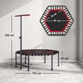 Trampoline de Fitness 114 cm avec Cordes Élastiques et Poignée Réglable - Rouge | Magi Jouets