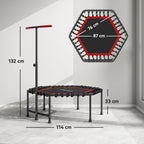 Trampoline de Fitness 114 cm avec Cordes Élastiques et Poignée Réglable - Rouge | Magi Jouets