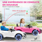 Voiture véhicule électrique enfant 12 V - télécommande parentale - effets sonores, lumineux - Audi RS E-tron GT rose