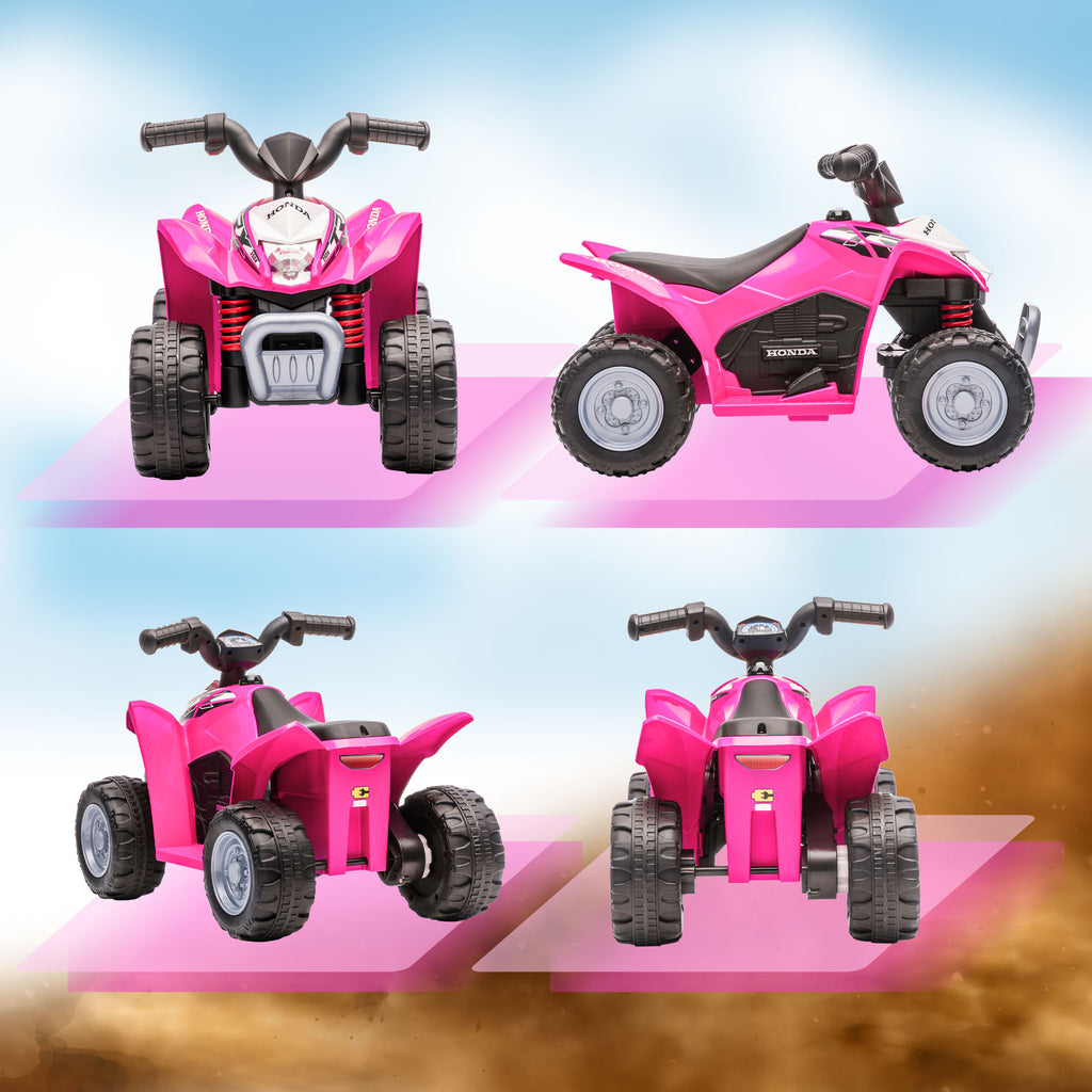Quad Électrique Enfant 6V, Vitesse 2,8 km/h, Phares LED et Klaxon - Rose | Magi Jouets